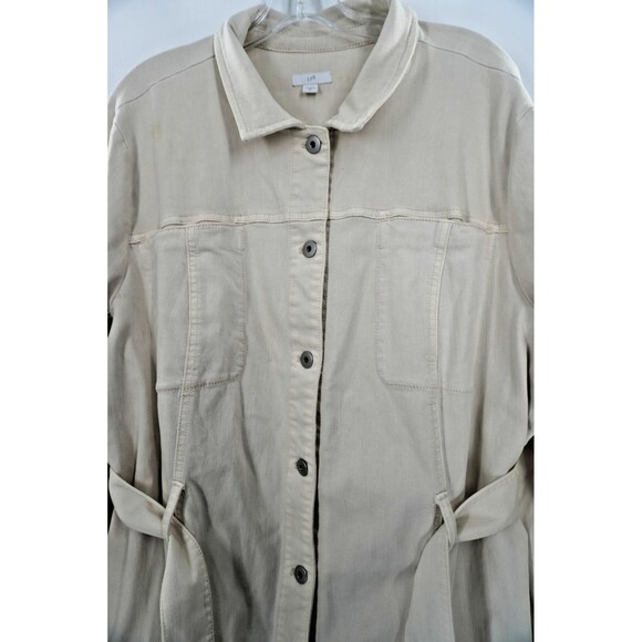 J. Jill Chino Women's Journey Trench Jacket Stylish, Lightweight Beige Size 2X - Picture 3 of 12